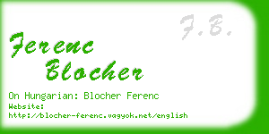 ferenc blocher business card